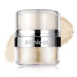 Body Shimmer Powder, Body Glitter Powder with Sponge Head, Eyes, Hair, Face Glitter for Women & Girls, 3D Contour & Long Lasting Luminous, Shimmer Makeup Perfect for Daily, Party (Champagne Gold)