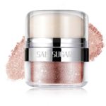 Body Shimmer Powder, Body Glitter Powder with Sponge Head, Eyes, Hair, Face Glitter for Women & Girls, 3D Contour & Long Lasting Luminous, Shimmer Makeup Perfect for Daily, Party (Champagne Gold) - Image 2