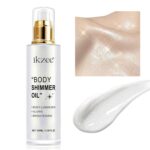 Body Shimmer Oil 100ml, Long Lasting Moisturizing Face & Body Luminizer, Waterproof Liquid Illuminator, Shimmer Glitter Oil Highlighter (#04 Golden Brown) - Image 5