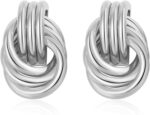 SHERLOVE Trendy Gold Plated Knot Earrings for Women Chunky Statement Drop Dangle Earrings Lightweight Hypoallergenic Fashion Accessories Gold Jewelry Gifts for Womens - Image 2