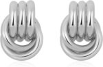 SHERLOVE Trendy Gold Plated Knot Earrings for Women Chunky Statement Drop Dangle Earrings Lightweight Hypoallergenic Fashion Accessories Gold Jewelry Gifts for Womens - Image 6