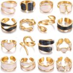 KISS WIFE Golden Silvery Black Kunckle Rings Set for Women, Dainty Simple Trendy Cute Stackable Finger Rings Pack, Perfect for Stacking Layering on Thumb and Knuckle, Mixed Size, Jewelry Gift - Image 5