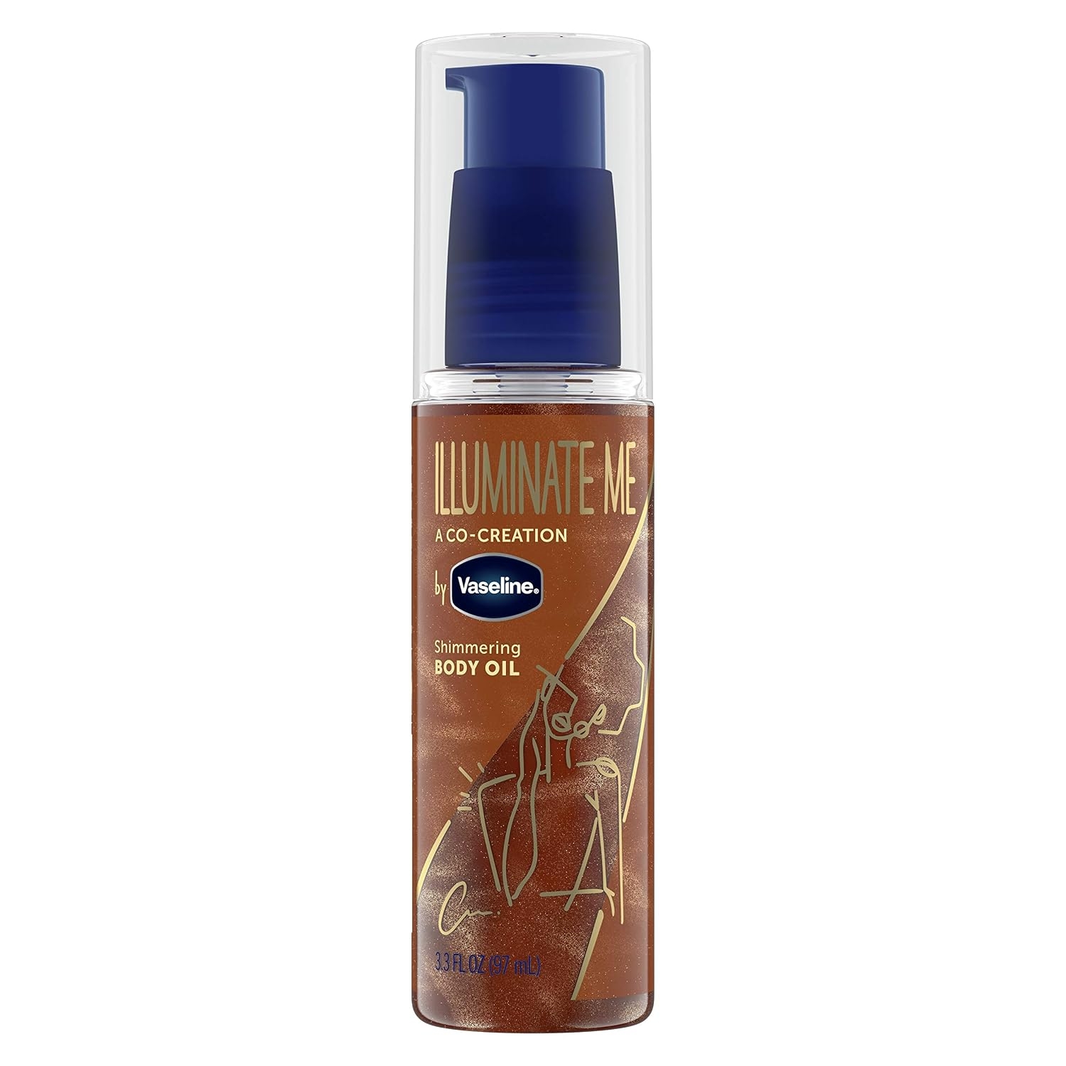 6aae97cd0c71ca4dae8cbdf1f388c710381e9519cdaba63b3a6f4.jpg Vaseline Illuminate Me Shimmering Body Oil Created for Melanin Rich Skin, Illuminates Skin with Finishing Touch of Shimmer for Glowing Skin 3.3 oz - Image 1